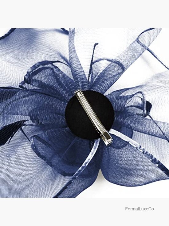 Fascinator Hat with Mesh Feather Clip for Wedding Cocktail Party main image 4